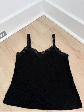 Chico's Black Lace-Trim Slip Cami